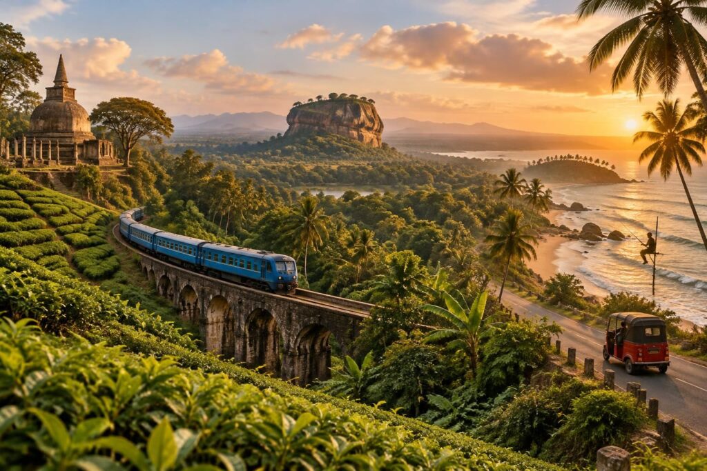 découvrez comment construire un circuit de deux semaines au sri lanka, entre temples, plantations de thé, safaris et plages, avec un itinéraire équilibré.